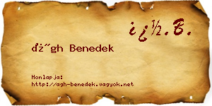Ágh Benedek névjegykártya