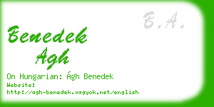 benedek agh business card