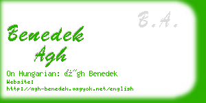benedek agh business card